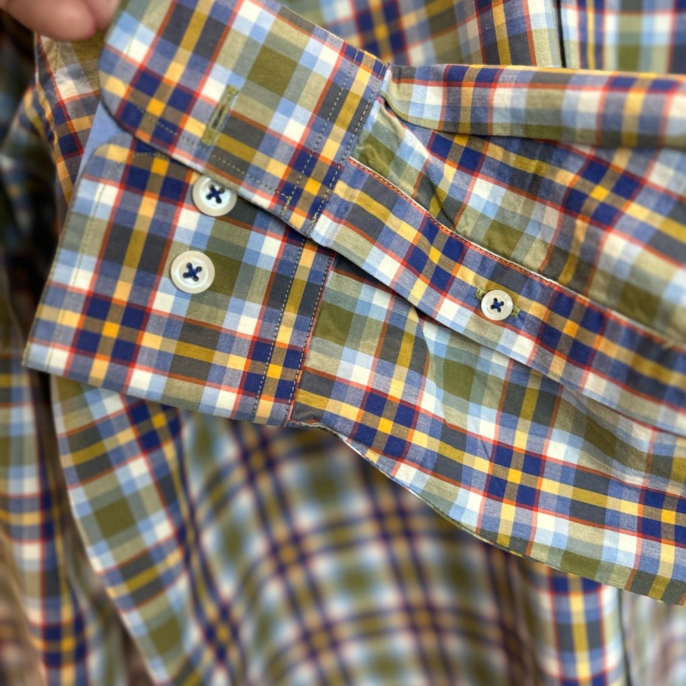 Southern Pines Men’s Medium Button up long sleeve plaid 100% cotton - Picture 7 of 10
